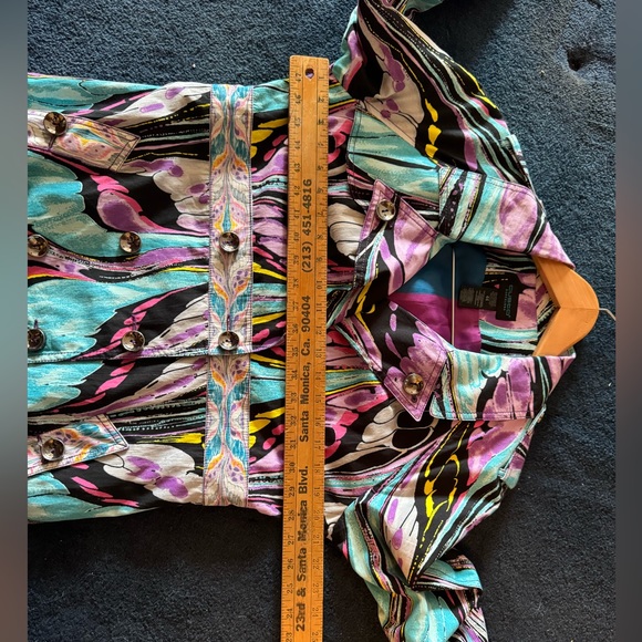 CUSTO Barcelona,  butterfly wing print trench coat, size 44 equals 12 - Picture 15 of 16